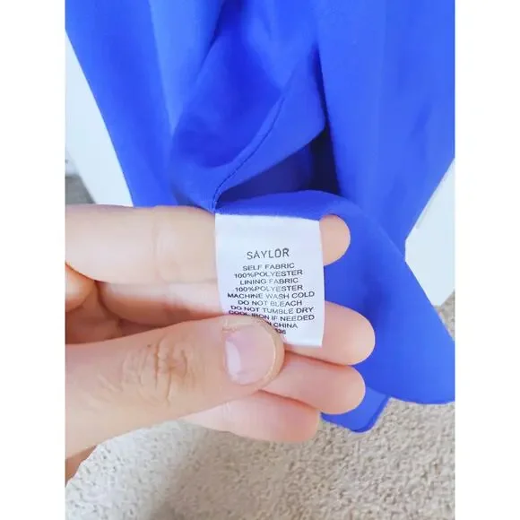 Saylor Maxi Dress Cocktail Formal V neckline Cobalt Blue Size Medium - Picture 8 of 10